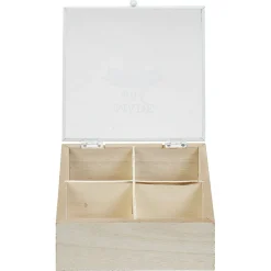 Boîte à thé 4 compartiments Made with love