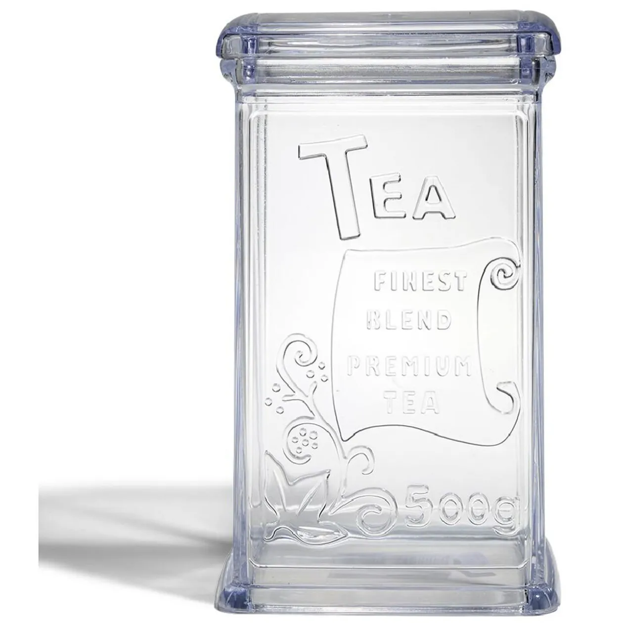 Boîte à thé 500g en plastique transparent 11,5x9xH19cm