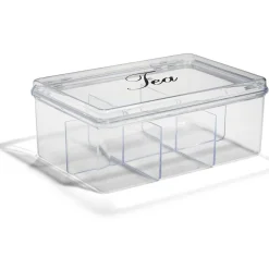 Boîte à thé plastique transparent 21,5x15x8,5cm