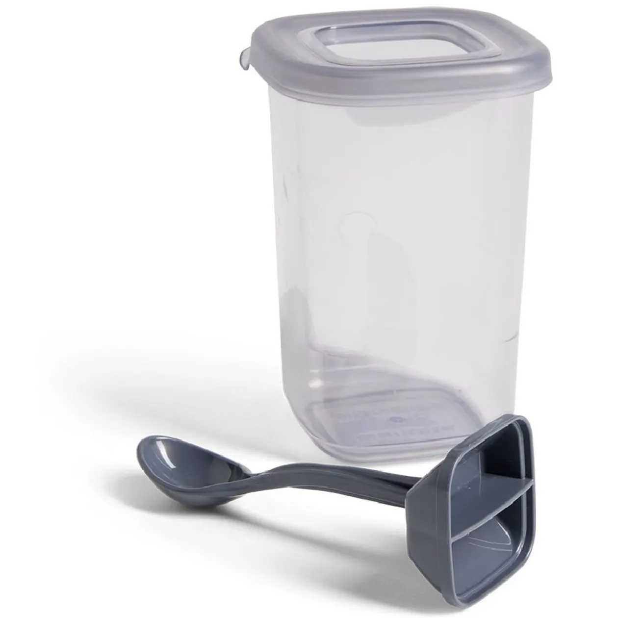Boîte alimentaire + cuillère polypropylène gris 450mL