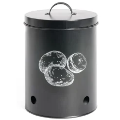 Boîte de conservation pour pommes de terre en métal noir