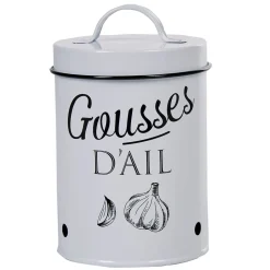 Boîte de conservation vintage en métal pour gousses d'ail