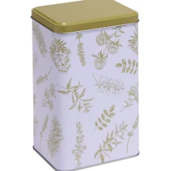 Boîte en métal imprimé feuillage 13x10xH20cm