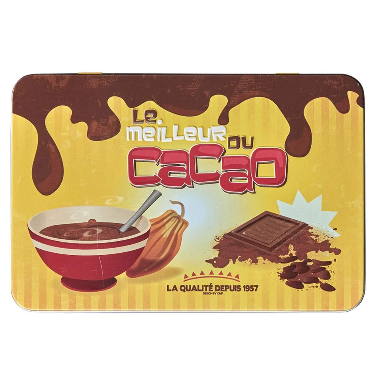 Boîte rectangulaire en métal le meilleur du cacao