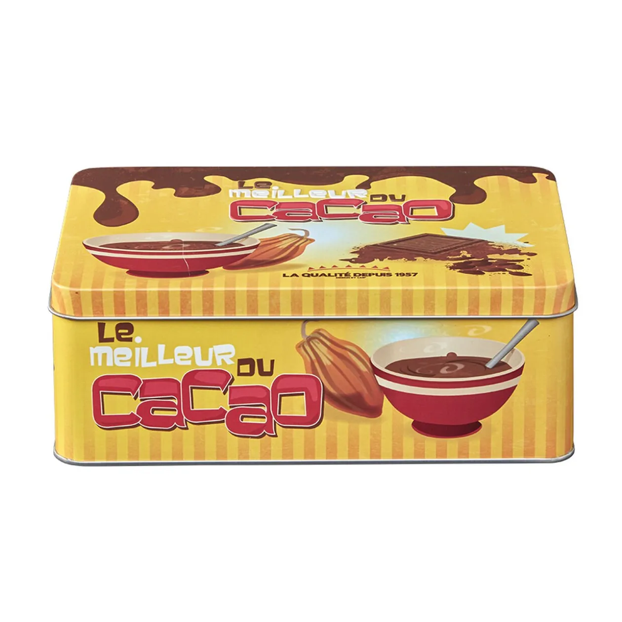 Boîte rectangulaire en métal le meilleur du cacao