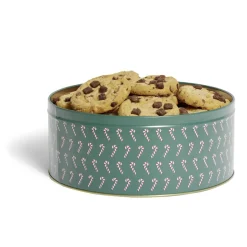 Boîte ronde en métal Ø22cm motif sucres d'orge rouge et vert