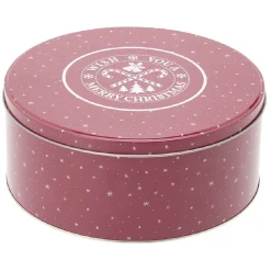Boîte ronde en métal pour gâteaux de Noël