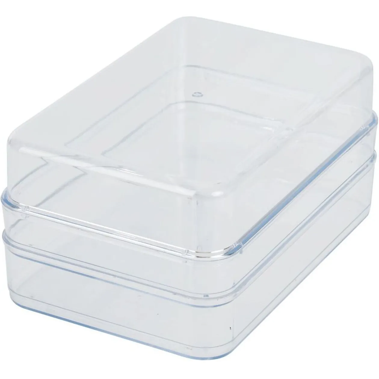Boîte transparente à 2 niveaux pour frigo 2,5L - L.21,5x14,5xH10,5cm