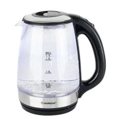 Bouilloire en verre Homday électrique à LED bleu 1,7L