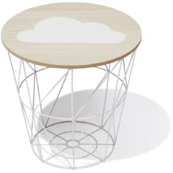 Bout de canapé Alix Blanc - Ø31,5xH31cm