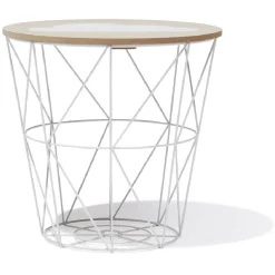 Bout de canapé Alix Blanc - Ø31,5xH31cm