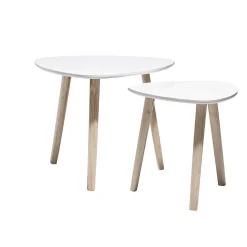 Bout de canapé blanc Emma x 2