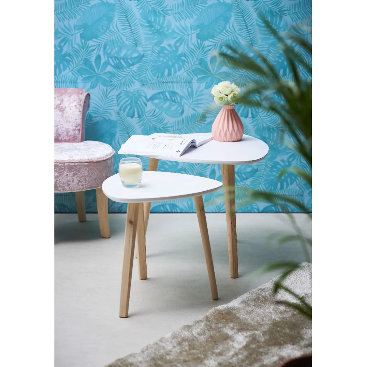 Bout de canapé blanc Emma x 2