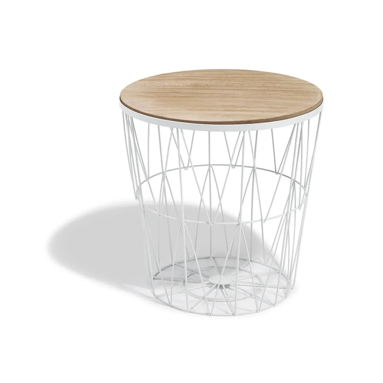 Bout de canapé blanc Gaëlle plateau amovible