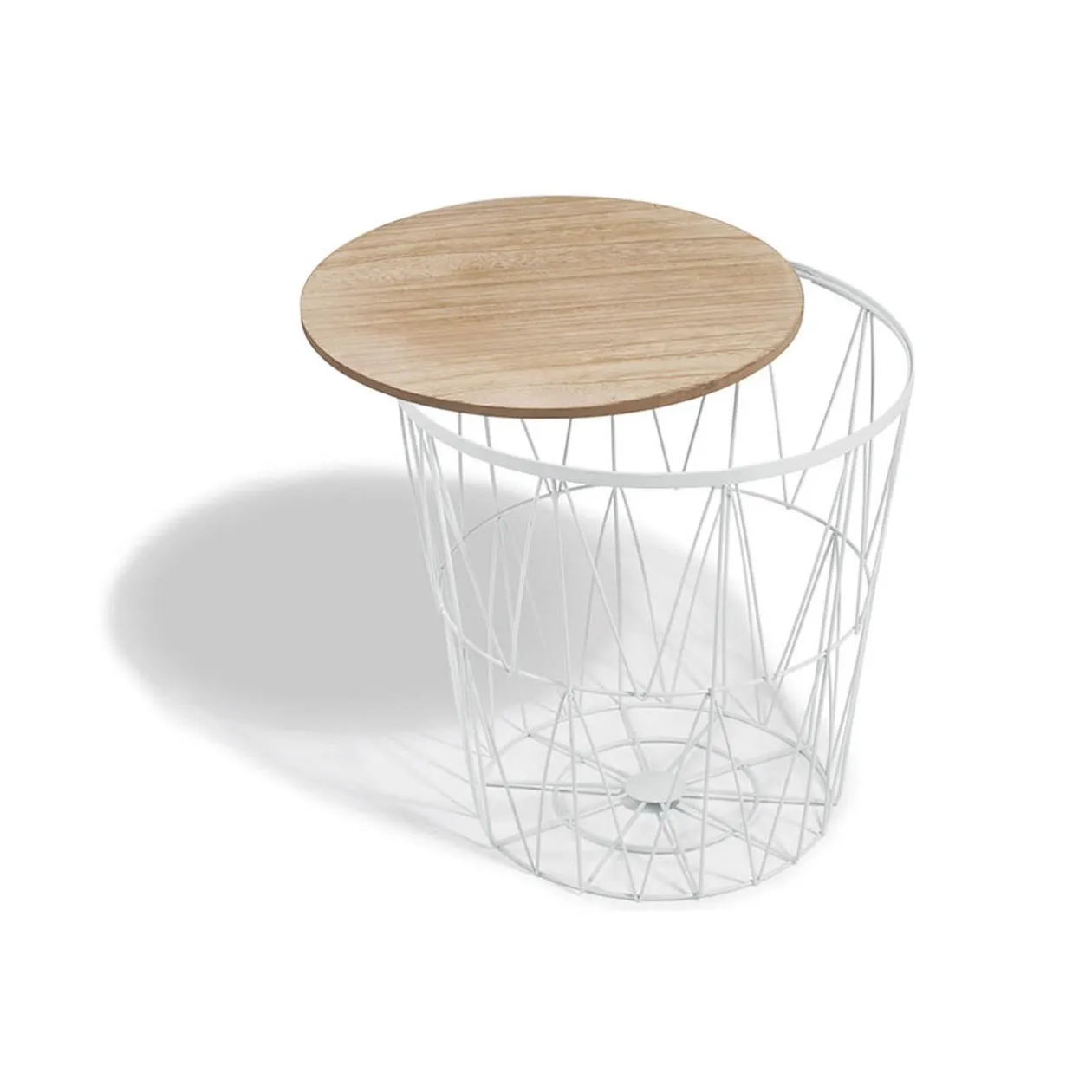 Bout de canapé blanc Gaëlle plateau amovible