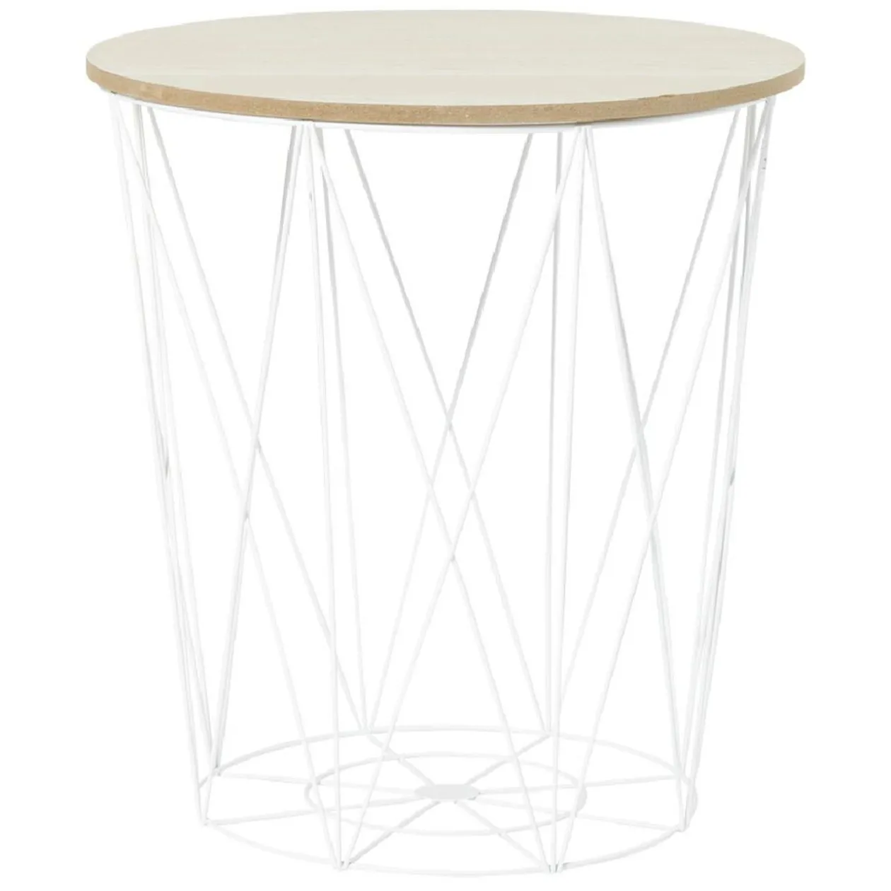 Bout de canapé blanc Gaëlle plateau amovible