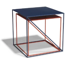 Bout de canapé Chad terracotta et bleu x2