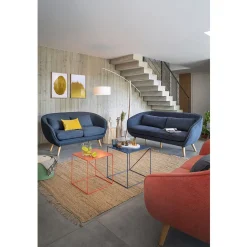 Bout de canapé Chad terracotta et bleu x2