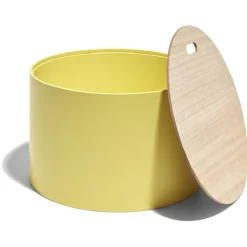 Bout de canapé coffre Kuub jaune canari