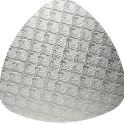 Bout de canapé en pin motif vague japonaise relief strié