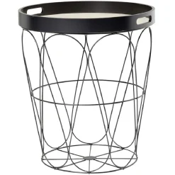 Bout de canapé Gaelle Rattan noir