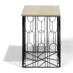 Bout de canapé Gaëlle Art 40xH40x30cm bois et métal noir