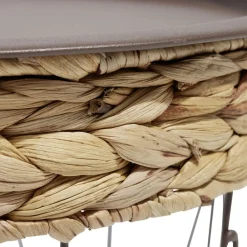 Bout de canapé Gaëlle jonc de mer tressé Ø35xH36cm