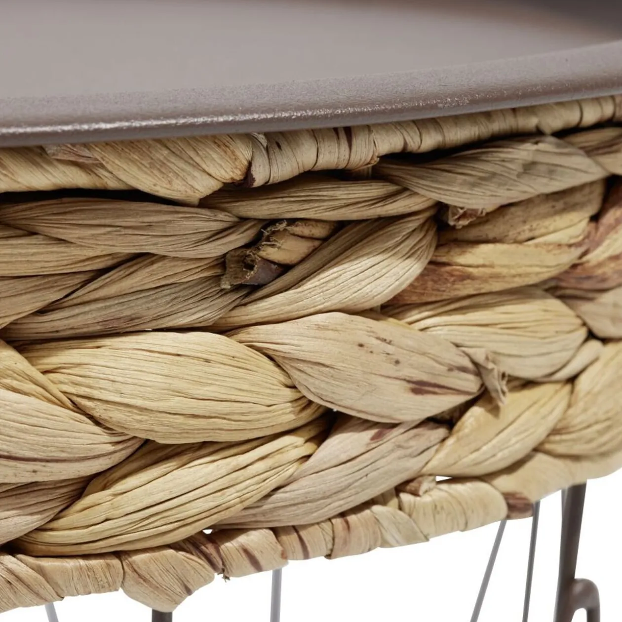 Bout de canapé Gaëlle jonc de mer tressé Ø35xH36cm