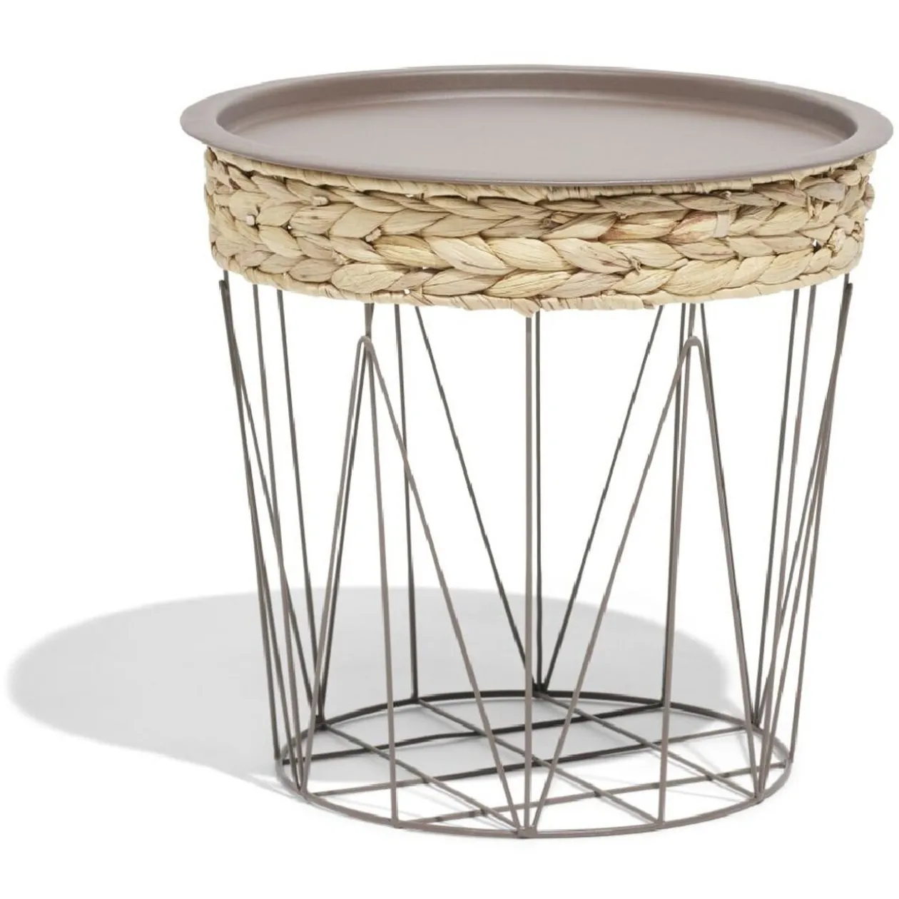 Bout de canapé Gaëlle jonc de mer tressé Ø35xH36cm