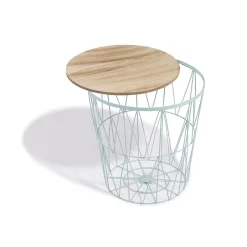 Bout de canapé Gaëlle plateau amovible vert d’eau