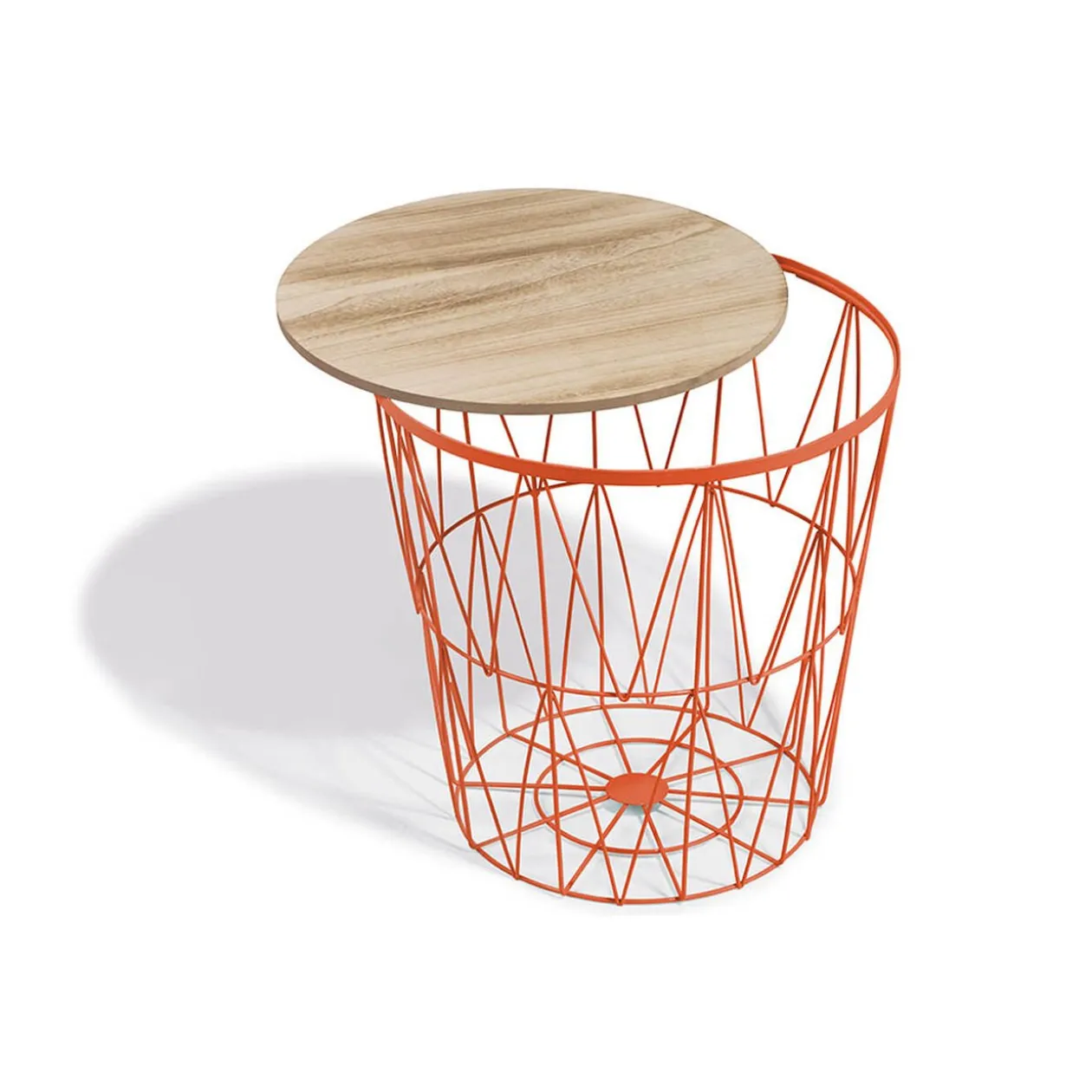 Bout de canapé Gaëlle plateau amovible corail