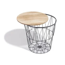 Bout de canapé Gaëlle plateau amovible anthracite