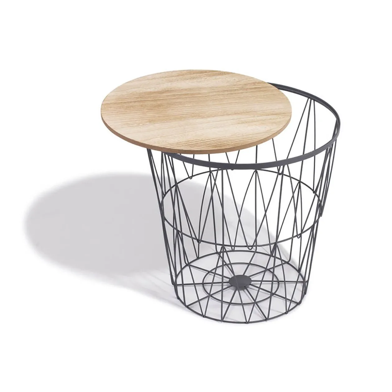 Bout de canapé Gaëlle plateau amovible anthracite