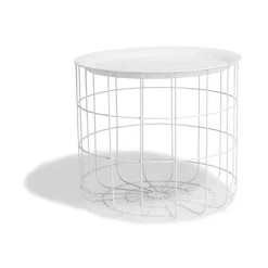 Bout de canapé Gaëlle plateau amovible blanc