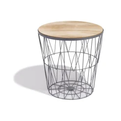 Bout de canapé Gaëlle plateau amovible gris anthracite