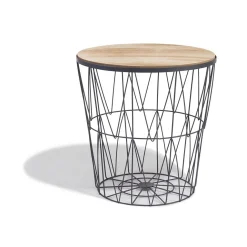 Bout de canapé Gaëlle plateau amovible gris anthracite