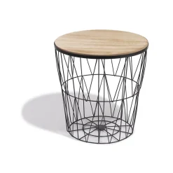 Bout de canapé Gaëlle plateau amovible noir