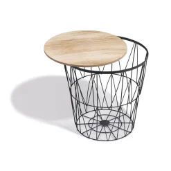 Bout de canapé Gaëlle plateau amovible noir