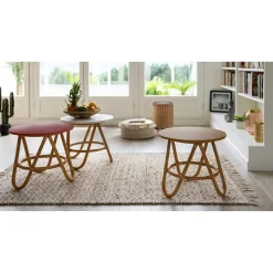 Bout de canapé Inaya en rotin blanc