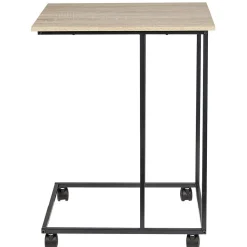 Bout de canapé John à roulettes noir et naturel