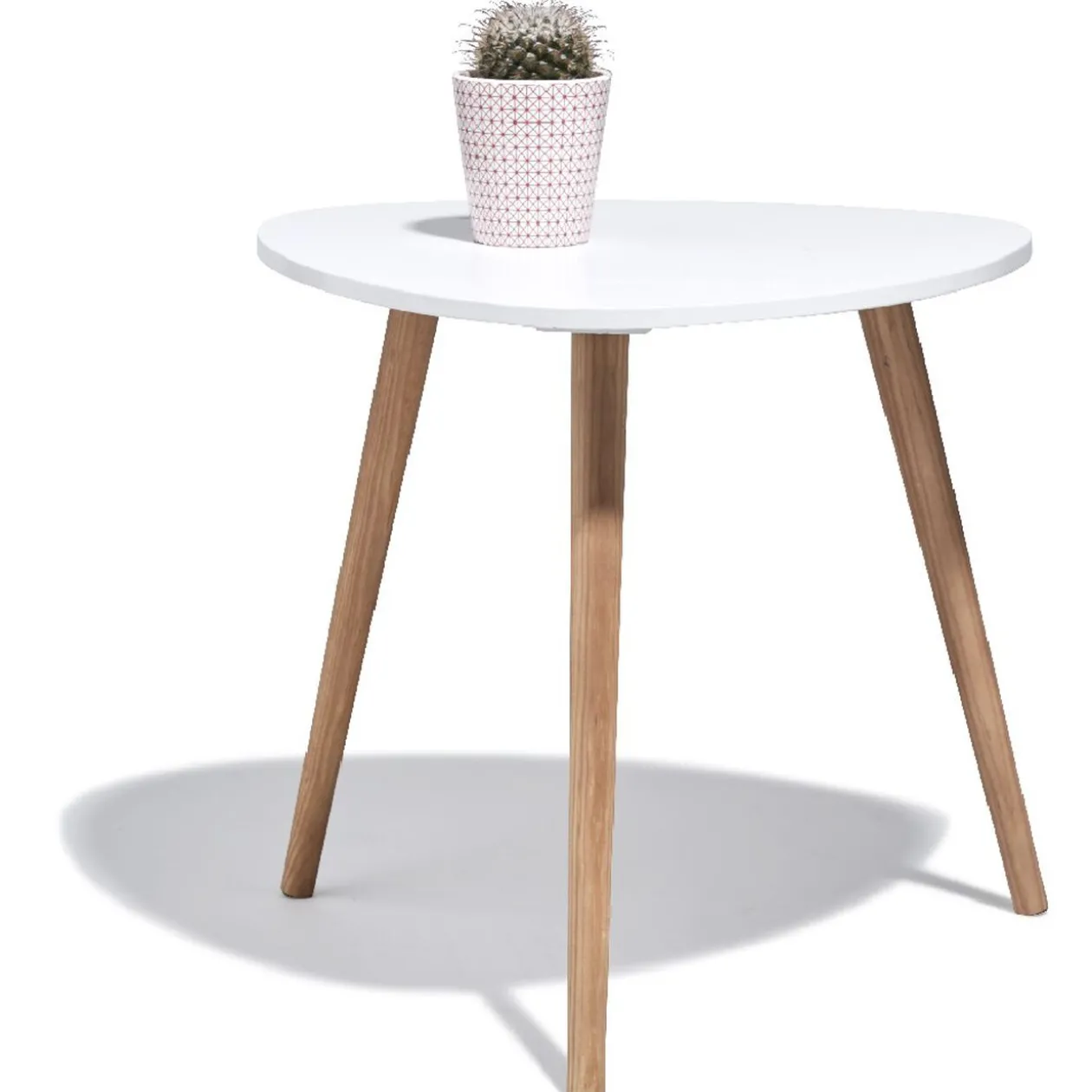 Bout de canapé Joseph blanc à trois pieds