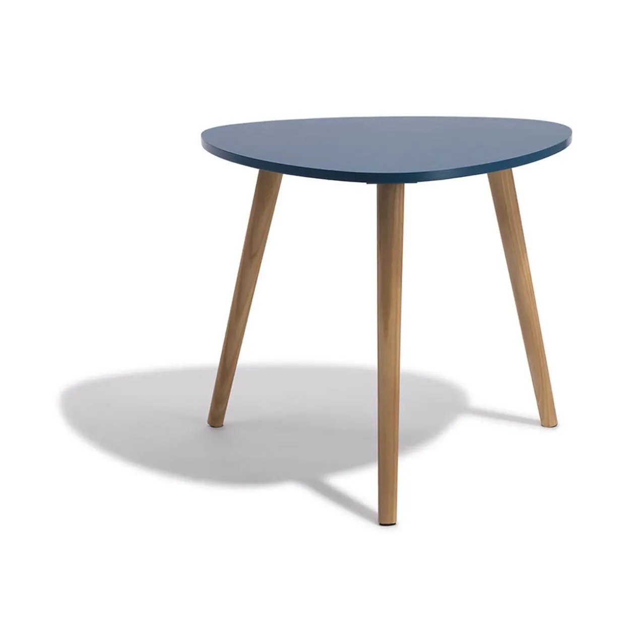 Bout de canapé Joseph bleu canard à trois pieds