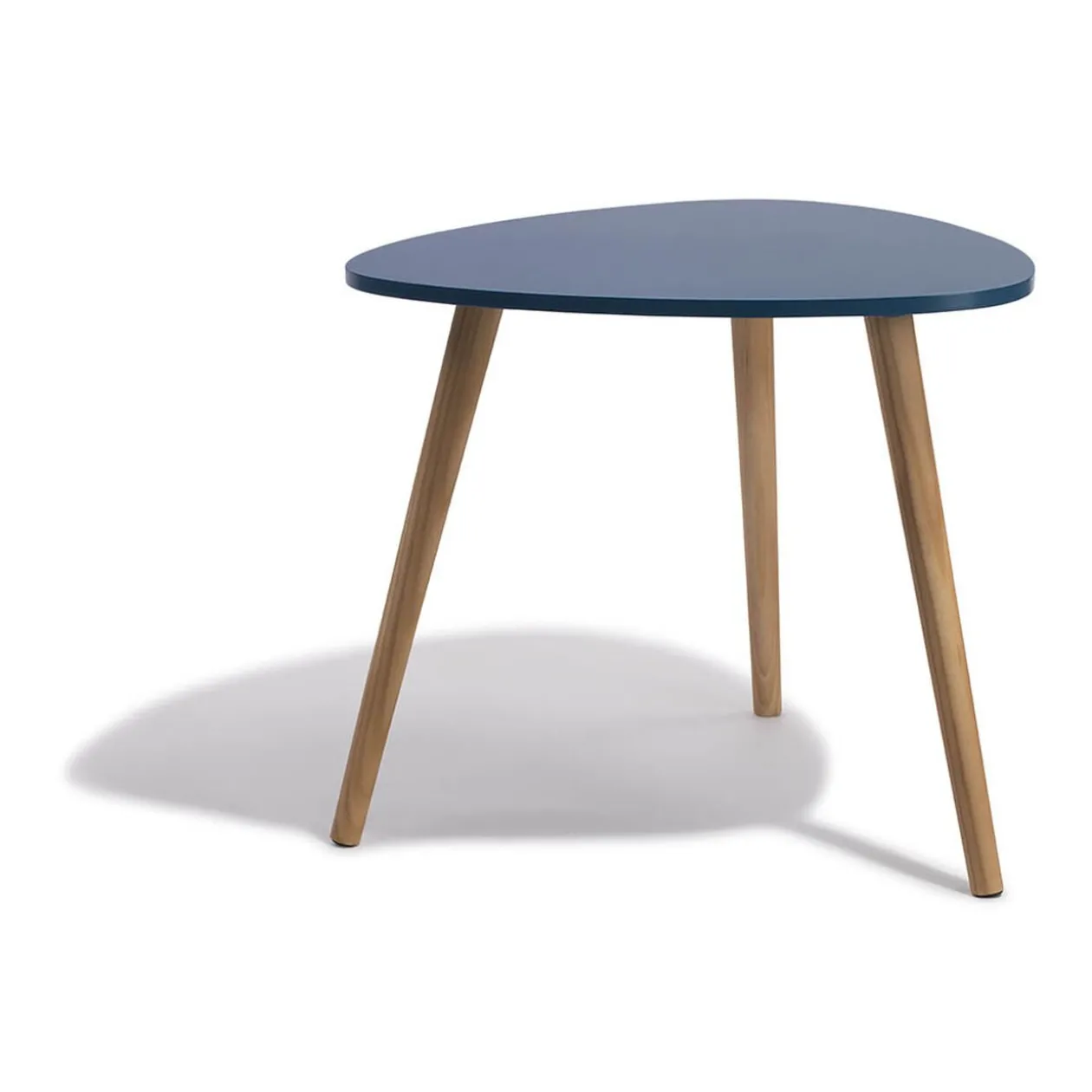 Bout de canapé Joseph bleu canard à trois pieds