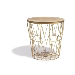 Bout de canapé laiton Gaëlle plateau amovible