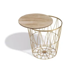 Bout de canapé laiton Gaëlle plateau amovible