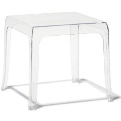 Bout de canapé Lisa transparent carré à quatre pieds