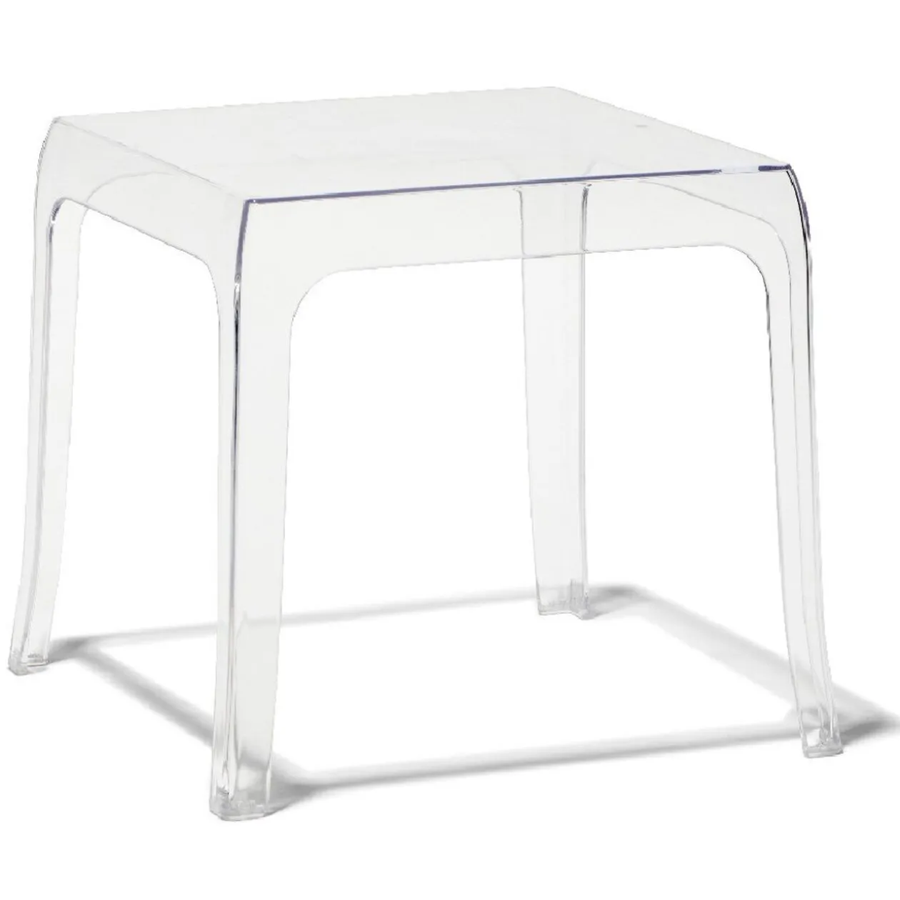 Bout de canapé Lisa transparent carré à quatre pieds