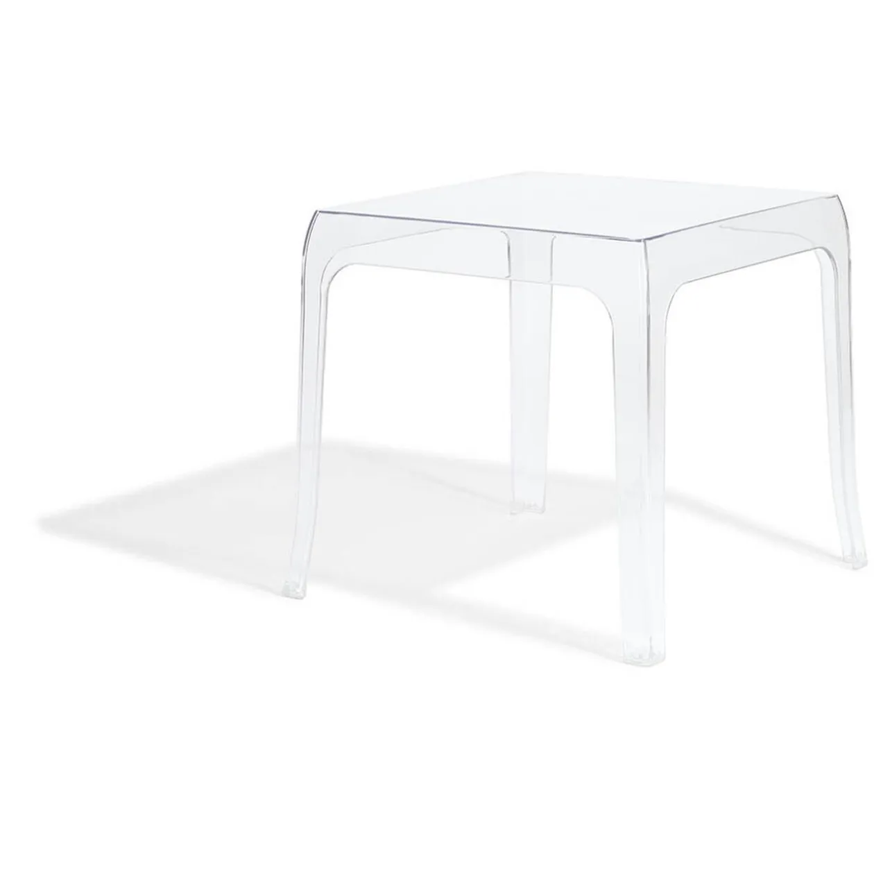 Bout de canapé Lisa transparent carré à quatre pieds