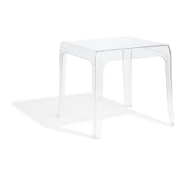 Bout de canapé Lisa transparent carré à quatre pieds