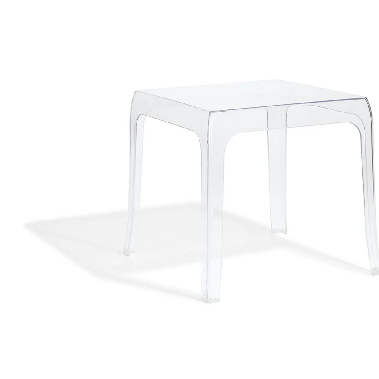 Bout de canapé Lisa transparent carré à quatre pieds